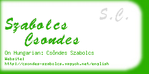 szabolcs csondes business card