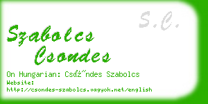 szabolcs csondes business card